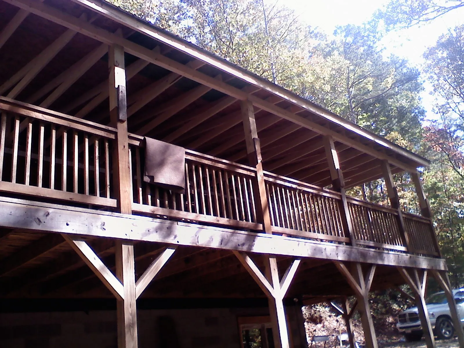 Timber framing under a new elevated porch and deck — Roof Leak Repair in Morris Plains by Roofing Brothers